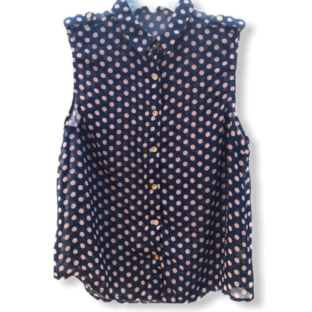 Poetry Sleeveless Polka Dot Blouse